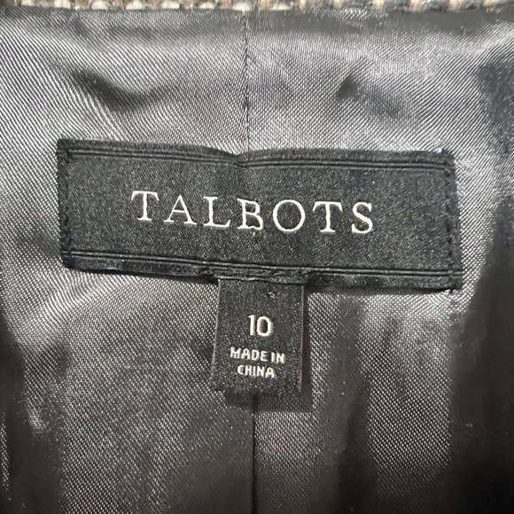 Talbots Tweed Wool Blend Asymmetrical Moto Blazer - Size 10 - Picture 7 of 10